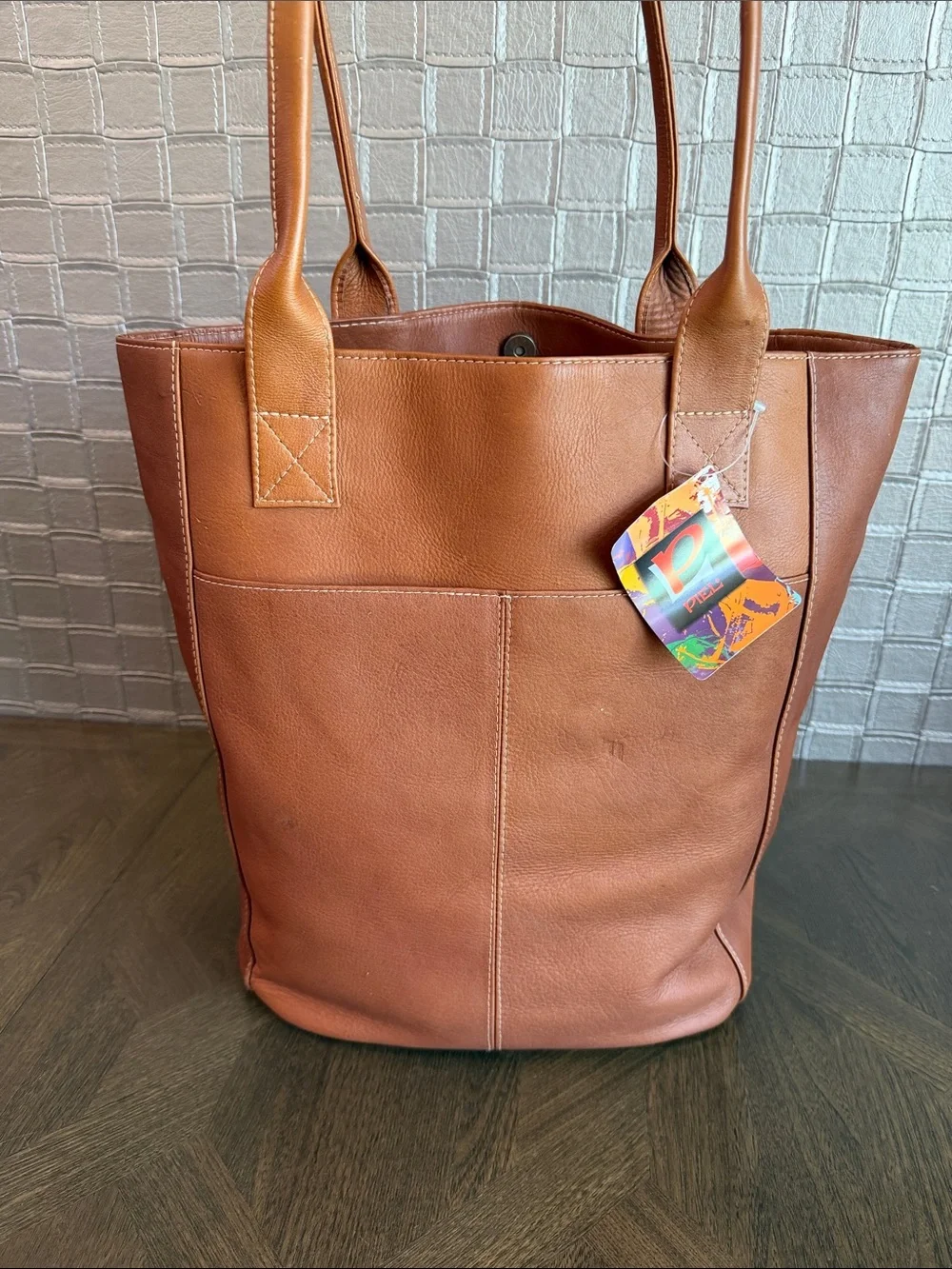Piel leather shoulder tote bag